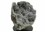 Druzy Quartz Stalactite Geode With Metal Stand - Uruguay #257638-2
